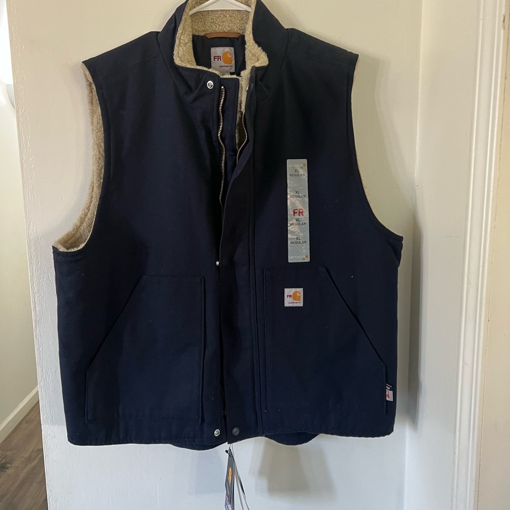 Carhartt Men's Black Vest Flame Resistant NWT